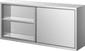 Armoire Haute Suspendue en Inox avec Portes Coulissantes 100 cm