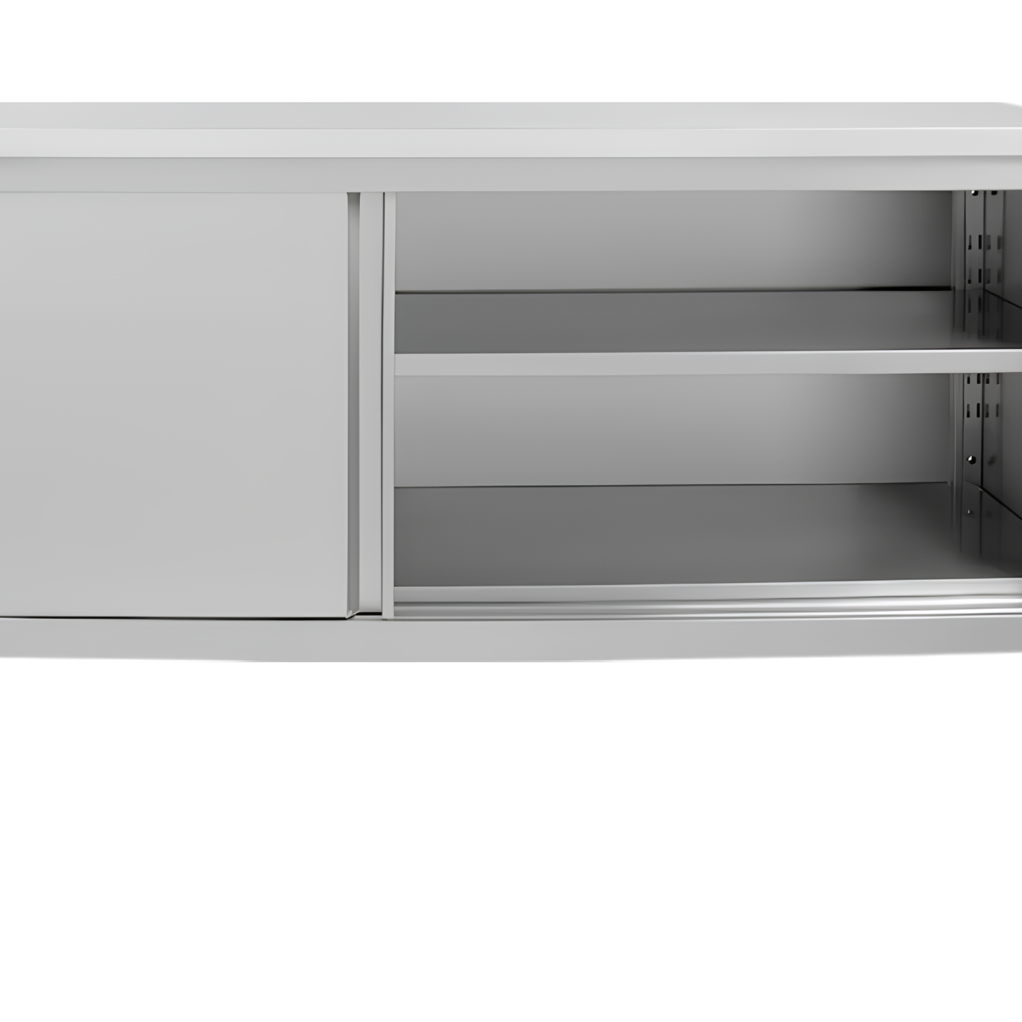 Armoire Haute Suspendue en Inox avec Portes Coulissantes 120 CM