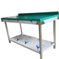 Table de Découpe Professionnelle Inox avec Plaque PE Épaisse vert (Billot CHR) 120 x 80 x 80 cm