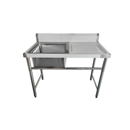 Plonge Inox Professionnelle 1 Bac avec Égouttoir – 120 x 70 cm