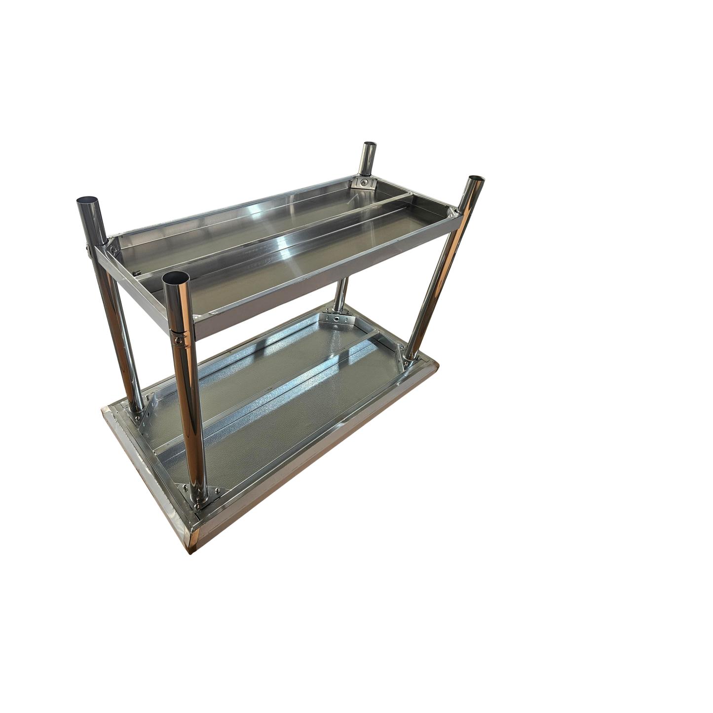 Table de travail Inox Professionnelle avec Dosseret et Étagère Basse 180 x 70 x 85 cm (+ dosseret de 10 cm)