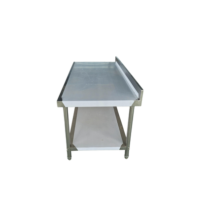 Table de travail Inox Professionnelle avec Dosseret et Étagère Basse 180 x 70 x 85 cm (+ dosseret de 10 cm)