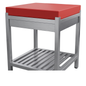 Table de Découpe Professionnelle Inox avec Plaque PE Épaisse ROUGE (Billot CHR) 60 x 60 x 80 cm