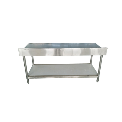 Table de travail Inox Professionnelle avec Dosseret et Étagère Basse 180 x 70 x 85 cm (+ dosseret de 10 cm)