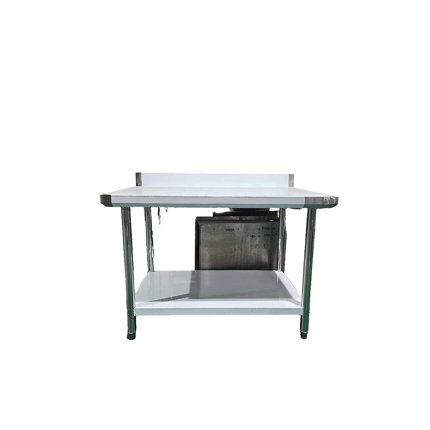 Table de travail Inox Professionnelle avec Dosseret et Étagère Basse 180 x 70 x 85 cm (+ dosseret de 10 cm)